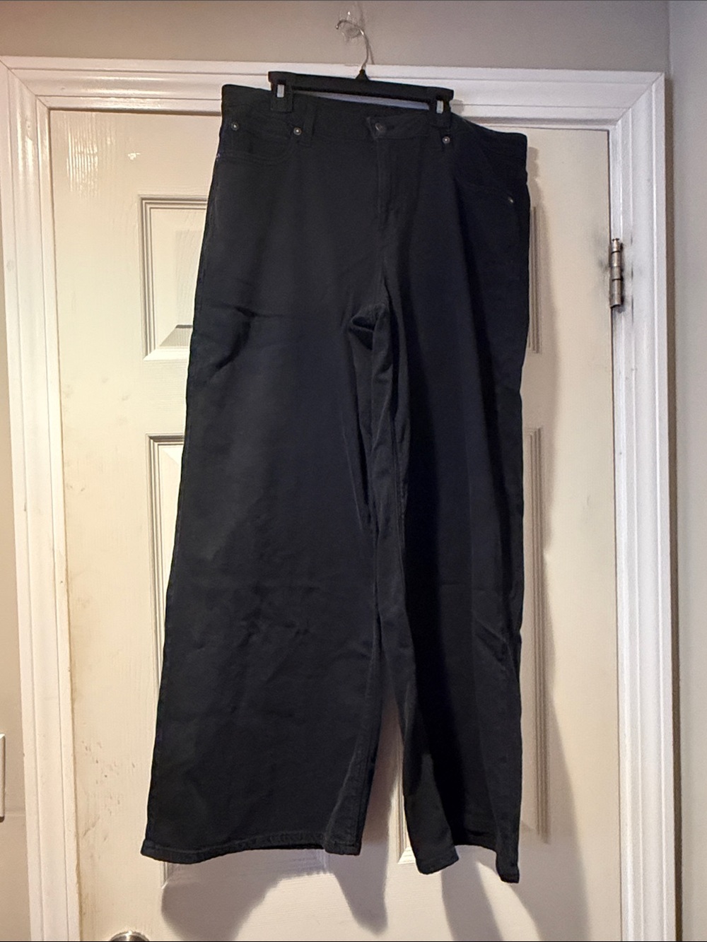 AE Stretch Wide Leg Jeans in Black 10